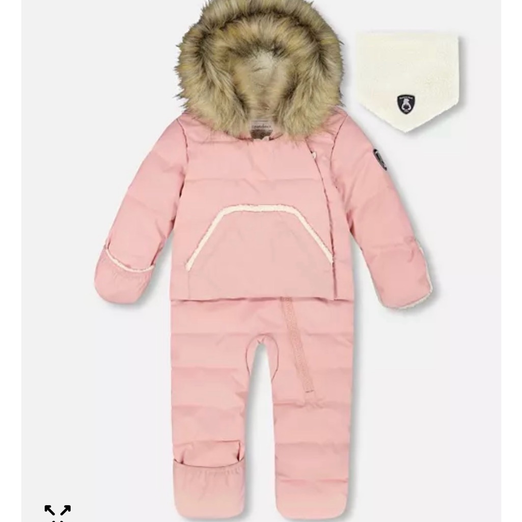 Deux Par Deux Cream Snowsuit With Faux Fur